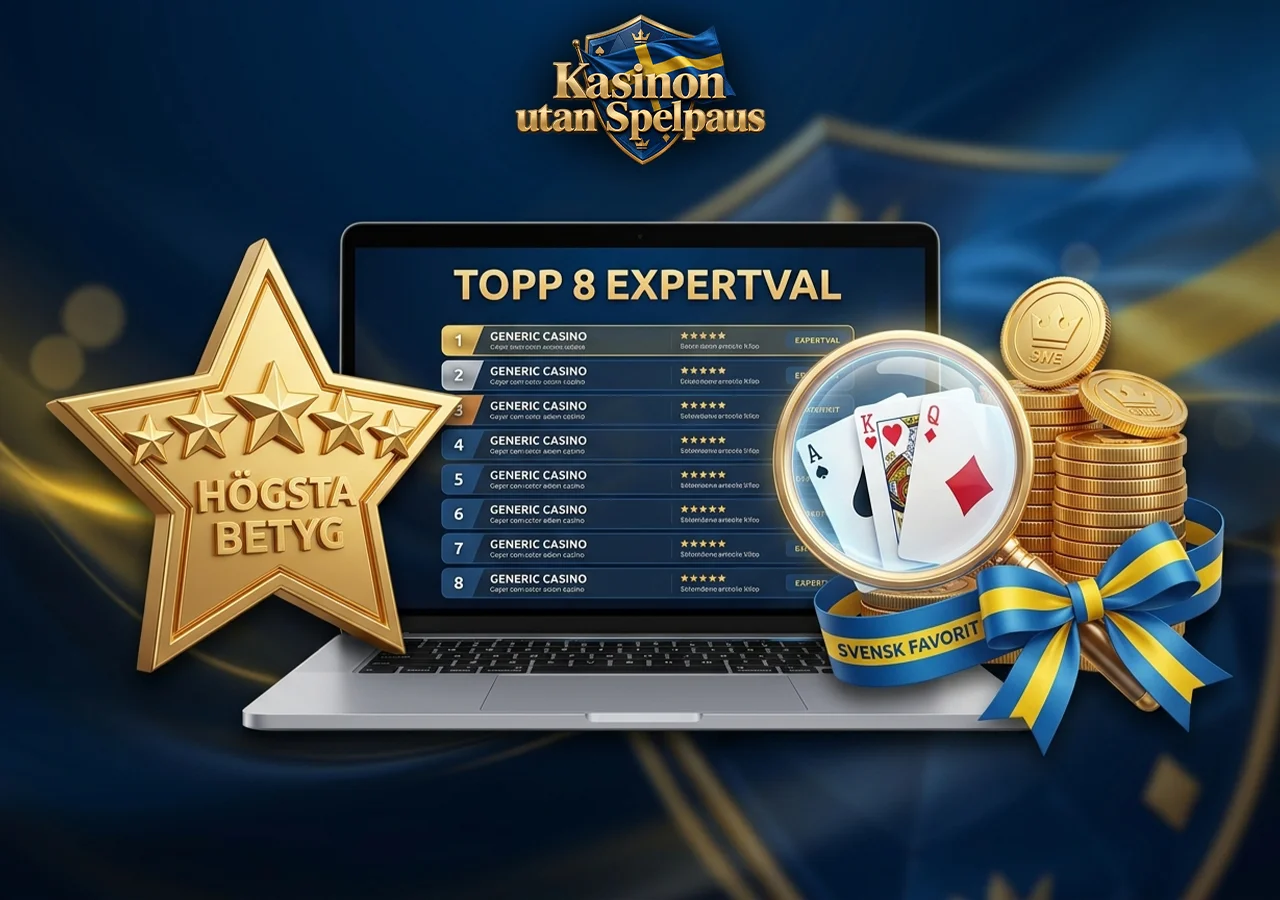 Experternas utvalda topplista från Casino utan Spelpaus och svensk licens 2026.